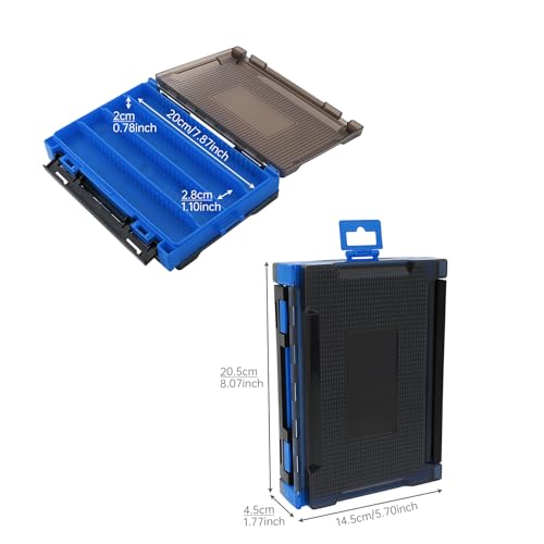 Fishing Accessories Storage Box, Double Sided Tackle Boxes Hook Organizer, Fishing Lure Case for Lure Bait Accessories (Blue) - color: Blue