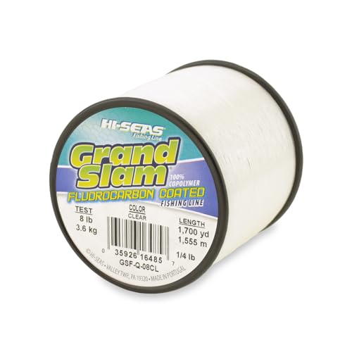 HI-SEAS Grand Slam Fluorocarbon Coated Fishing Line - color: Clear, size: 8 lb / 1/4 lb. Spool