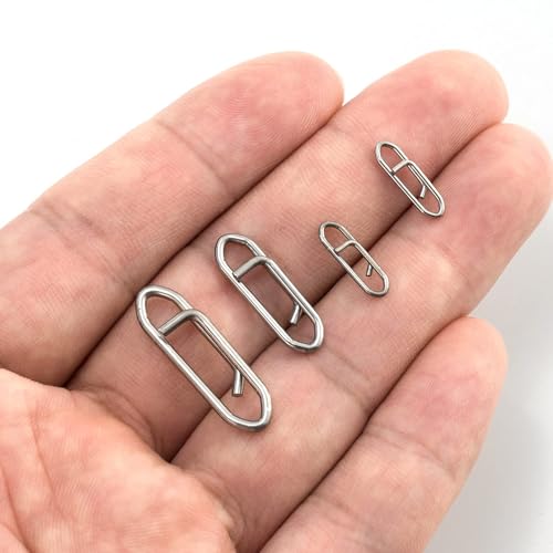 Dr.Fish Fishing Speed Clips Power Quick Clips for Fishing Lures Quick Change Stainless Steel Lure Snaps Saltwater Freshwater Crankbait Tackle Snaps - color: S-50LB-0.6", size: 40 Pack