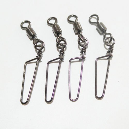 100pcs High-Strength Coastlock Swivels 145LP Ball Bearing Fishing Snaps and Swivels Fishing Rolling Swivel Coastlock Snap Duck Decoy Rig Snap Swivels Texas Rig Decoy Swivel Clips