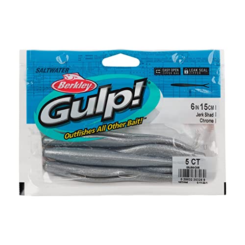Berkley Gulp! Saltwater Jerk Shad Fishing Soft Bait - color: Chrome, size: 6"