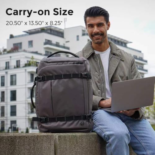 Swissdigital Design Travel Backpack 40L,TSA Friendly Flight Approved Carry-on Luggage Hand,with USB Charging Port Large Weekender Bag Fits 17 Inch Laptop Backpack Grey | SD1756-02 - color: Grey