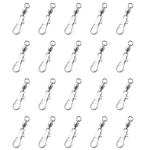 20PCS 25mm Silver Stainless Steel Ball Bearing Swivel Clasp Fishing Line Connector Terminal Tackle Accessories