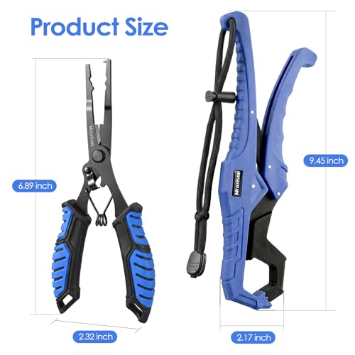 Fishing Tools Kit-Stainless Steel Fishing Pliers, Fish Lip Gripper, Multi-Functional Jaw Anti-Corrosion, Fishmen Must Have Fishing Gear - color: Blue