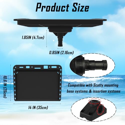 Adjustable Boat Bait Cutting Board – 360° Rotating Nylon Cutting Board Bait Table with Measuring Lines, Tool Slots, Drain Holes & T-Track Compatibility