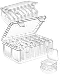 Mathtoxyz Small Bead Organizers, 30 Pieces Plastic Storage Cases Mini Clear Bead Storage Containers Transparent Boxes with Hinged Lid and Rectangle Clear Craft Supply Case - color: Clear - 2P