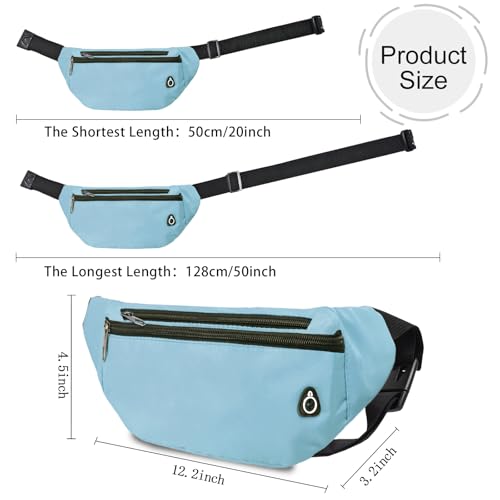 Fanny Pack for Women Men,Crossbody Fanny Pack Water Resistant Sports Waist Bag Pack, Belt Bag for Travel Hiking Running - color: 1pack-greyblue