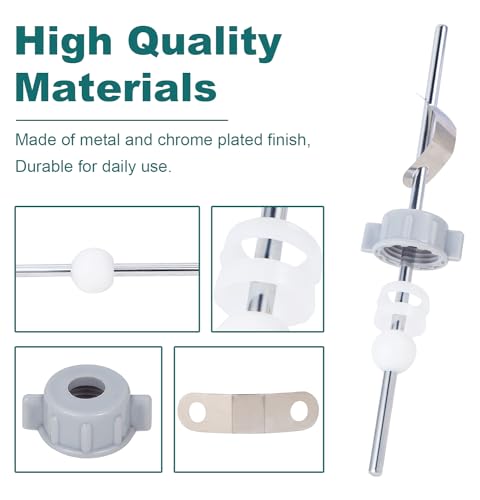 Lavatory Pop-Up Center Piece Assembly,Pop-Up Drain Repair Kit,Fits Most Popular Brands,Replacement Bathroom Sink Pivot Rod,15MM Ball, Chrome（2PCS） - style: 2PCS
