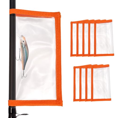 PATIKIL Fishing Lure Wrap Durable PVC Lure Covers Fishing Hook Covers Bait Storage Easily See Lures Keep Fishing Safe - color: Orange, size: 3.9" x 7.1"