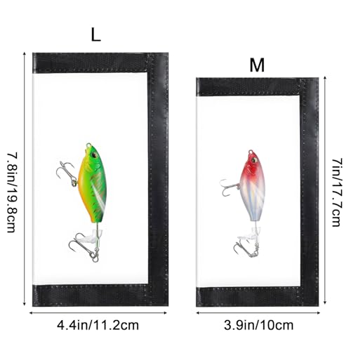 MAQUITA 20PCS Clear See Through PVC Fishing Lure Covers Protect Pets and Fishermen Safe from Sharp Hook Transparent Lures Fishing Bait Hook Storage 10L+10M