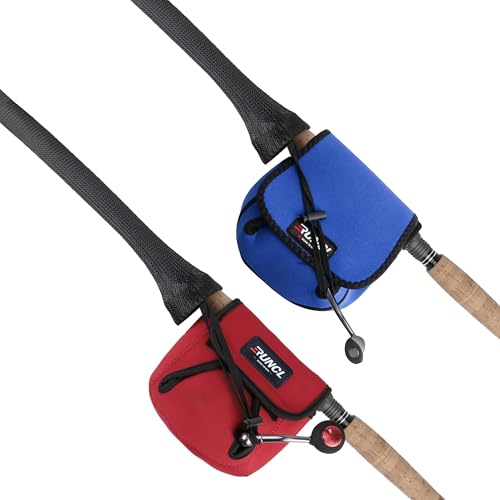 RUNCL Fishing Rod Sleeves & Reel Bags, Spinning/Casting Rod Socks & Spinning/Baitcasting Reel Covers - Protection Solution, Space Saver, Perfect Storage - Fishing Pole Sleeves & Reel Pouch (2 Pack) - color: Spinning Rod Sleeves*2pcs+Reel Bags*2pcs,(Black)