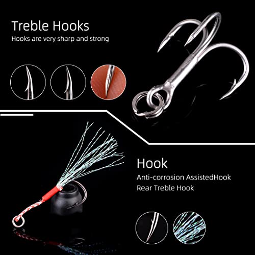 Aorace Jigging Lure Lead Fish Metal Jig Fishing Lure Paillette Knife Artificial Hard Bait Laser Body - color: 12pcs 30g 7.5cm
