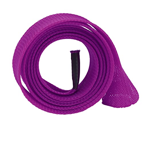 Fishing Rod Sock, Braided Mesh Fishing Rod Sleeve Rod Protector Flat or Pointed End Casting Rods Musky Ice Rod(Purple)