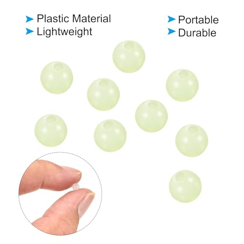 PATIKIL Glow Fishing Beads Plastic Round Rubber Luminous Fishing Bait Eggs Rig Bead Tackle Lures Accessories with Box - color: White, size: 4mm