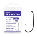 Eupheng Fly Fishing Hooks 100pc Pack Barbless Catch & Release Dry Wet Nymph Shrimp&Pupa, Streamer, Caddis, Jig, Scud Flies Fishing Hooks - color: EP Fly-C&R-DRY-0001, size: #12