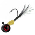 Dr.Fish 10 Pack Crappie Jig Marabou Jig Hand-Tied Freshwater Ball Fishing Jig Hooks Sickle Hook Bass Trout Panfish Bluegill Walleye 1/16oz 1/8oz 3/16oz 1/4oz - color: Black, size: 1/8oz-Hook #2