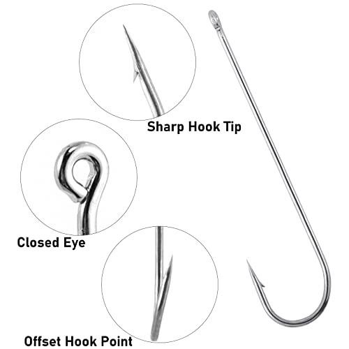Dr.Fish 100 Pack Aberdeen Hooks Freshwater Fishing Hooks, Extra Long Shank Light Wire, Crappie/Bass/Bream/Bluegill/Panfish Fishing - size: #8-100 Pack