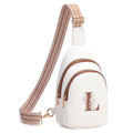Viverte Crossbody Bags for Women Initial Sling Bag Cross Body Fanny Packs Personalized Gifts for Mom Women Wife - color: Beige with Brown, style: L