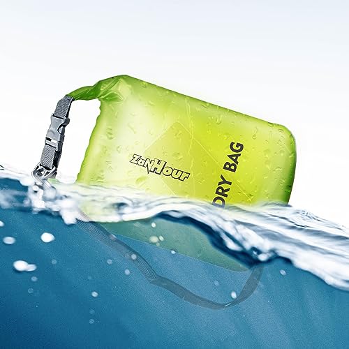 Waterproof Dry Bag - Roll Top Transparent Storage Bag,2L/5L/10L/20L,Suitable for Traveling, Swimming, Kayaking, Camping, Fishing, Rainy Day Trips - color: Lemon Green, size: 2L