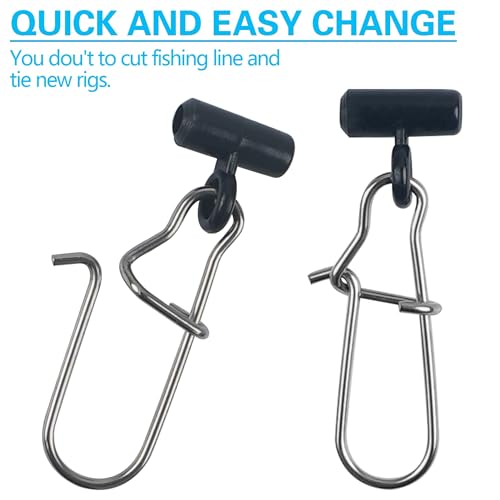 Sinker Slides for Fishing,Fishing Line Sinker Slides with Duo Lock Sinkers Weight Silder Sleeve Swivel Duo Lock Snaps for Saltwater Surf Bottom Fishing Fish Fider Rig Catfish Rig - color: Black Duo-Lock Snap, size: 100 Pack