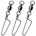 Alwonder Fishing Snap Swivels, High Strength Ball Bearing Swivel with Stainless Steel Coastlock Snap 26-503LB, Black Nickel Coating Corrosion Resistance Freshwater Saltwater - size: #2-49LB-30pcs-Extra Inventory