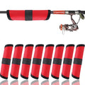 8-Pack 6" Fishing Lure Covers with Heavy-Duty Rod Sleeve, Lure Wraps with Velcro - Fishing Hook Covers for Spinning Rod, Freshwater/Saltwater