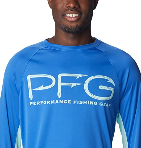 Columbia Men's Terminal Tackle Vent Long Sleeve - color: Vivid Blue/Gulf Stream, size: X-Small