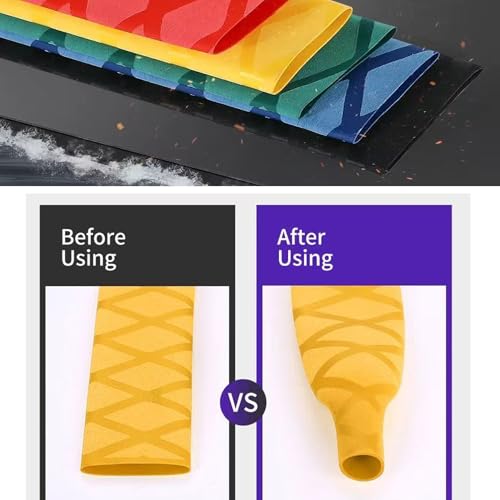 X-Tube Heat Shrink Sleeve Wrap Tubing for Fishing Bulding Handle Cork Rod Grip with Non Slip Waterproof and Insulation, 64 Inch Lengths, Diameter 45 mm, Black
