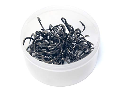 Fishing Hooks Treble Hooks for Hook Upgrade Cutting Blade 4X Strong Short Shank Black Nickle - size: 1/0