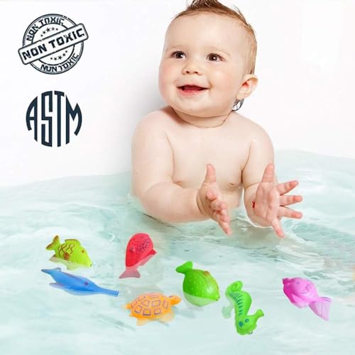 AUUGUU Magnetic Fishing Pool Toys Game, Water Table Bathtub Bath Toy - Pole Rod Floating Fish, Birthday Party Gifts for Toddler Age 3 4 5 6 Year Old, Kids Outdoor Toys - style: 2 fishing rods + fish