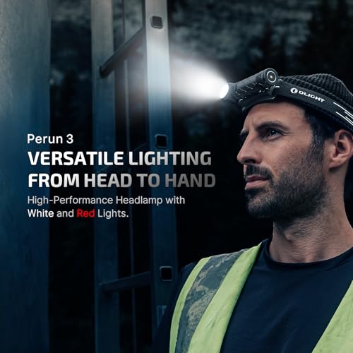 OLIGHT Perun 3 Rechargeable Headlamp Flashlight, 3000 Lumens LED Headlight with Red Light, Waterproof Head Lamp with Headband for Outdoor Camping, Hiking, Working(Black) - color: Black