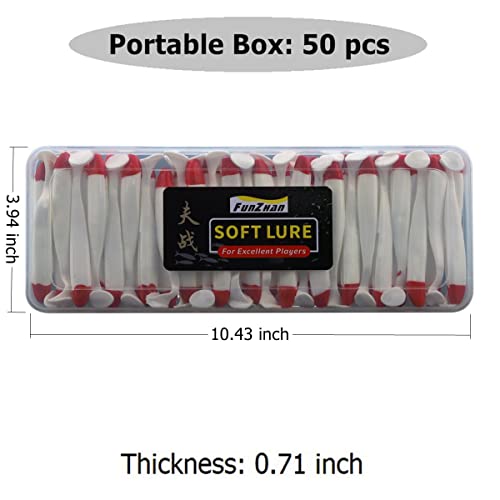 50pcs Soft Fishing Lures, Plastic Fishing Baits & Tackle Box, Paddle Tail Swimbaits Soft Plastic Lures Kit for Bass Trout Walleye Crappie