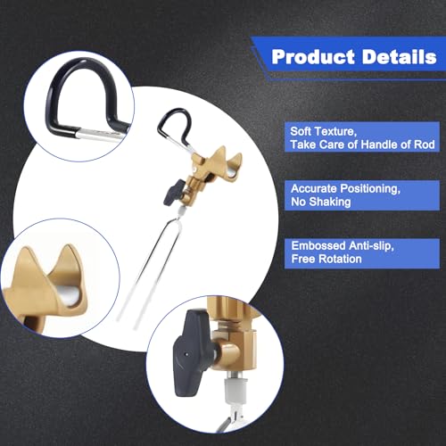 Two-Piece Fishing Rod Stand Set (Including 6 Alarm Bells),360-degree Adjustable Shore Fishing Ground Plug
