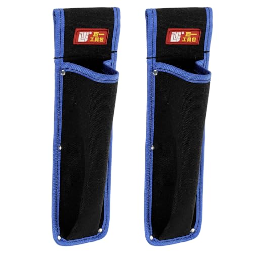 HARFINGTON 2pcs Welding Rod Pouch 14.57" x 3.94" x 10.24" Canvas Welding Rod Bag Leather Electrode Holder with Waist Belt Rivet Reinforcement for Storage Welding Tools, Black Blue - size: 14.57" x 3.94" x 10.24"