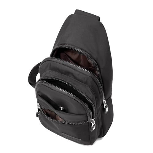 EVANCARY Small Sling Bag Crossbody Bags for Women Men, Sling Backpack Chest Daypack Cross Body Bag for Travel Outdoor - color: Black