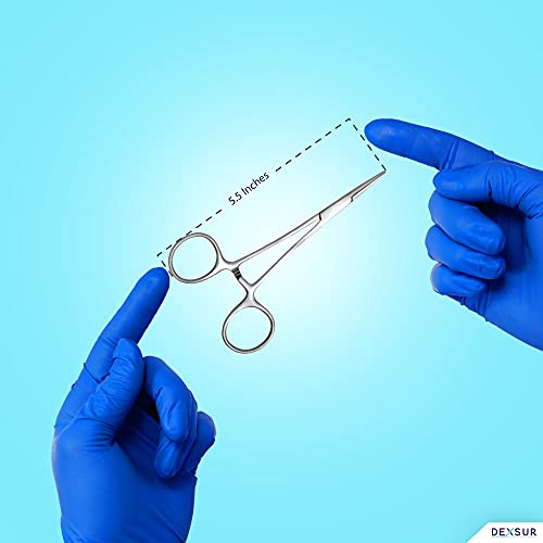 Precision Kelly Hemostat Forceps Locking Tweezers Clamp, Silver, Straight Stainless Steel - size: 5.5", style: Straight