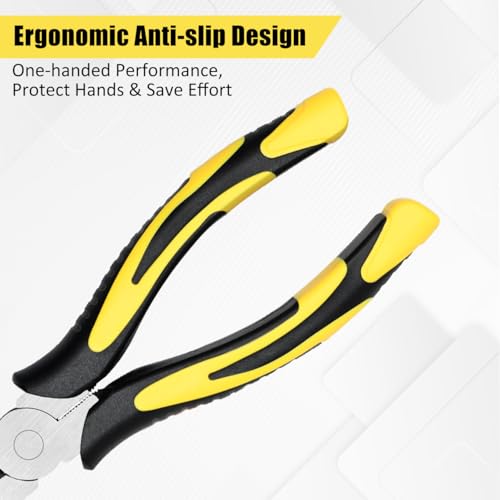 Long Needle Nose Pliers-8’’Soft Grip with Wire Cutter for Home,1pcs | Strong Cutting Force,Paper Clamp Precision, High Carbon Steel,Long Nose Cutting Pliers for Home, Fishing, Jewelry, Crafts - style: One-8in