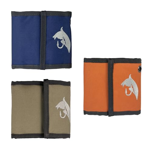 Aventik 10 Pockets Fishing Tackle Binder Fly Fishing Leader Tippet Line Wallet Leader Case Tippet Storage Fly Fishing Great for Pre-Tied Carp and Catfish Rigs - color: orange+grey+blue