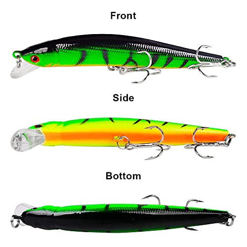 10pcs Fishing Lures - Life-Like Swimbait, Minnow Hard Lure Bass Trout Baits Kit, Topwater Hard Baits Crankbait Swimbait for Saltwater Freshwater