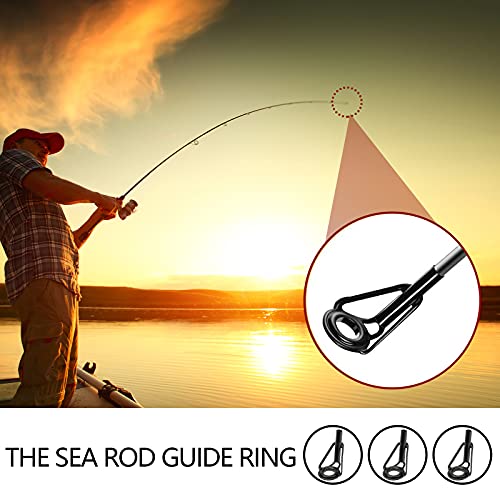 Fishing Rod Tip Repair Kit 40 Pcs Pole Eyelet Replacement Ceramic Guides Rings Mixed Size