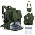 Goture Fishing Backpack, 58L 900D Water-Resistant Insulated Tackle Backpack with Cooler, Rod Holders, 8 Lure Pockets, Detachable Crossbody Bag, Gear Storage Large Fishing Bag for Camping Hiking - color: Green