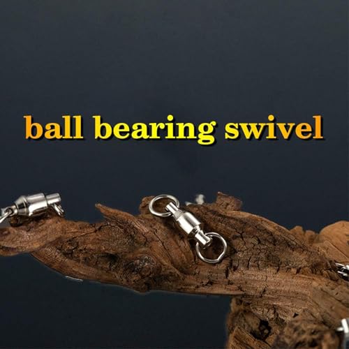 AMYSPORTS Ball Bearing Swivels Connector High Strength Stainless Steel Solid Welded Rings Barrel Swivels Saltwater Freshwater Fishing - size: Size0 (32lb) 50 pcs