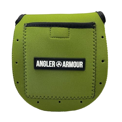 Angler Armour Spinning Reel Cover, Fishing Reel Cover, Neoprene Reel Cover, Spinning Reel Sleeve, Spinning Reel Case, Spinning Reel Protective Sleeve, 1000, 2000, 3000, 3500 Reels (Olive Green) - color: Olive Green