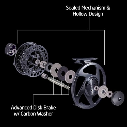 TURMAX MK2 Fly Fishing Reel Combo, CNC Aluminum Large Arbor Fly Reel with 2 Extra Spools and Storage Case, Sealed Carbon Drag, Left/Right Retrieve, 5/6 and 7/8 Line Weight Options - color: Reel Combo (1 Reel+2 Spare Spools+1 Bag, Unloaded), size: 5/6wt (9