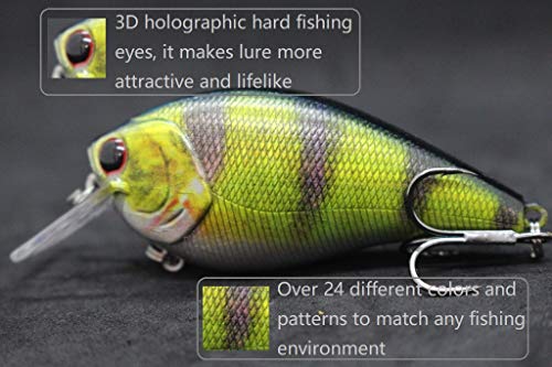 Minnow Crankbait for Bass Fishing Bass Lure Jerkbait Fishing Lures and Tackle Box - color: HC25KB3