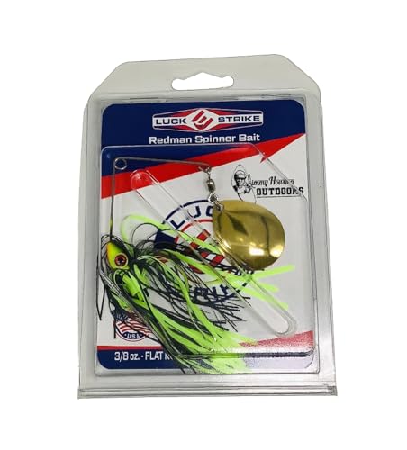 Luck E Strike Redman Spinner Bait by Jimmy Houston, 3/8 Ounce Colorado Spinnerbait - color: Black/Chartreuse