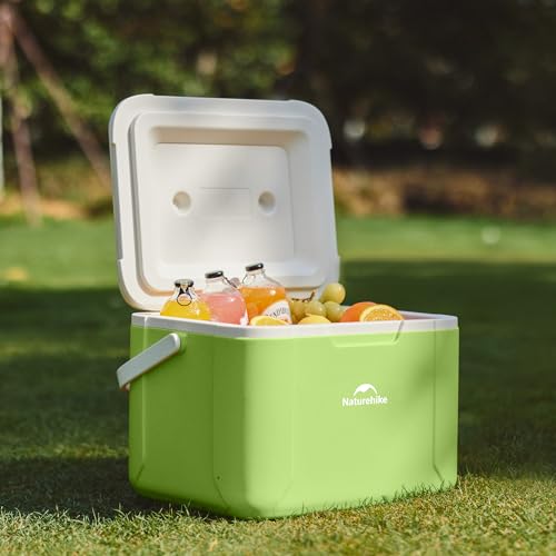 Naturehike 5.3/15/19 QT Hard Cooler, Insulated Ice Chest Box, Portable Ice Retention Cooler for Beach Camping Picnic Fishing Barbecue - color: Green, size: 19QT