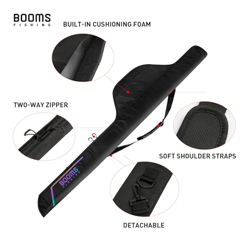 Booms Fishing PB4 6.4ft~8ft Fishing Rod and Reel Case, Portable Folded Fishing Pole Case, 1ft/7.7" Extended Design Fishing Spinning Rod Bag, Store Up to 2~3 Fishing Rods and Reels, 76"~96" - color: PB4: For Fishing Rods and Reels, size: Length: 6.4ft~8ft