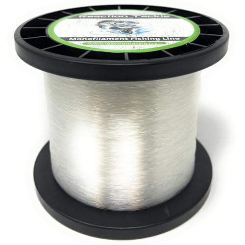 Reaction Tackle Monofilament Fishing Line - Premium Nylon Mono Line, Strong & Abrasion-Resistant, Low Memory for Smooth Long Casts - Freshwater & Saltwater - color: Clear, size: 20lb (3250 Yards)