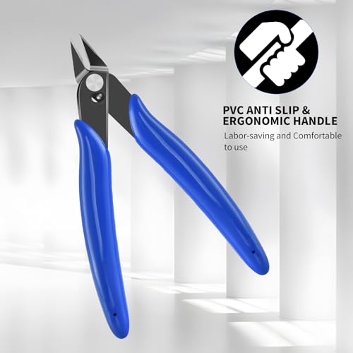 5 Inch Micro Flush Cutter, 2 Pack Small Wire Cutters Spring Loaded Cutting Pliers, Wire Cutters for Jewelry Making, Soft Copper Wire, Floral, Electronics, Model Craft, Heating Wire, 3D Print - color: 2 Pack